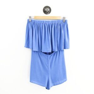 Blue Off-Shoulder Romper